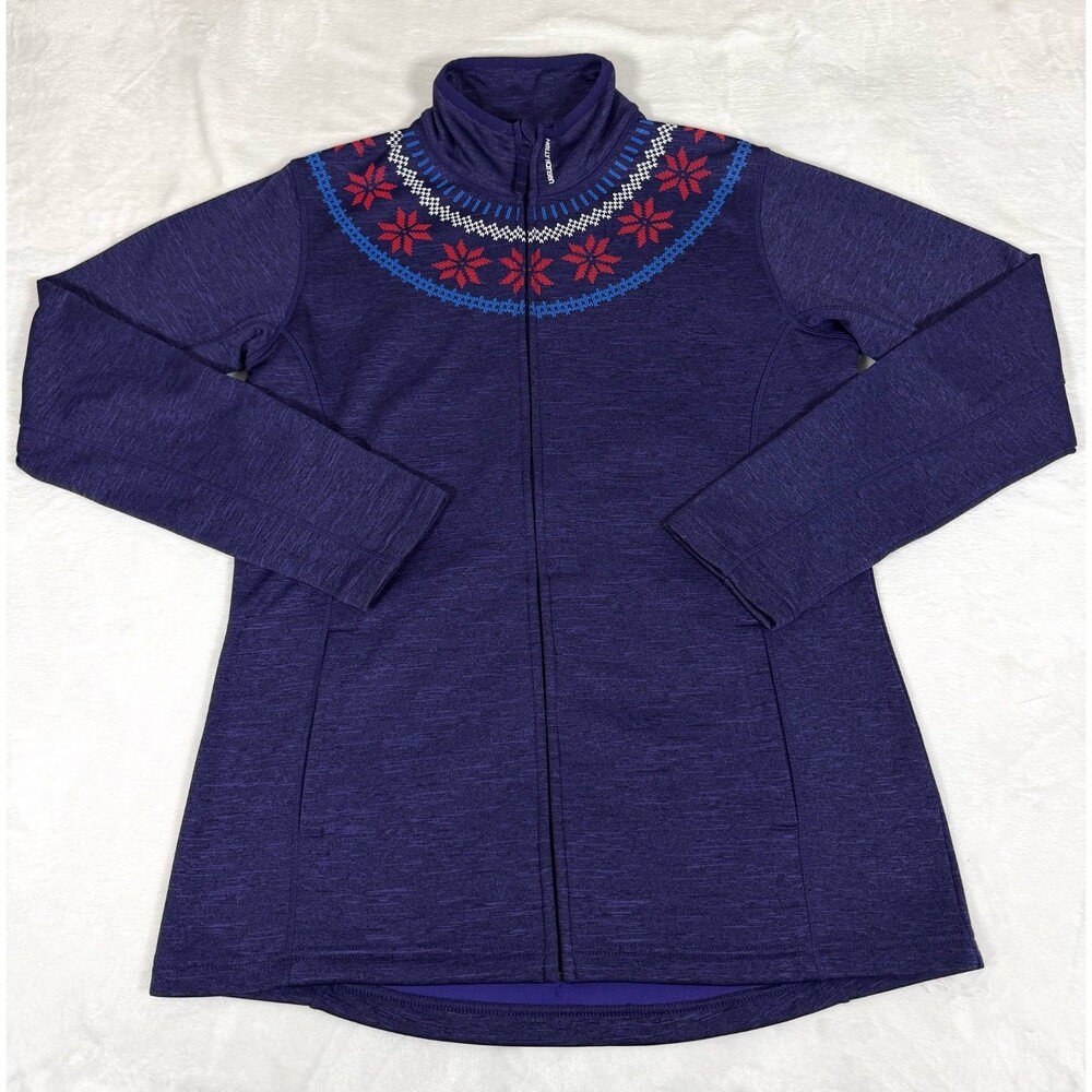 Helly Hansen Womens XL Nordic Fleece Jacket Purple Graphic Full Zip